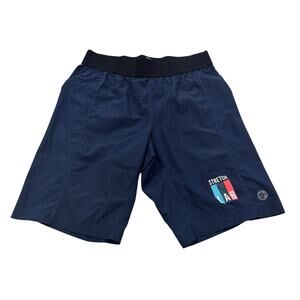 MANDUKA StretchLab Mens Performance Athletic Yoga Shorts Navy Blue Small S